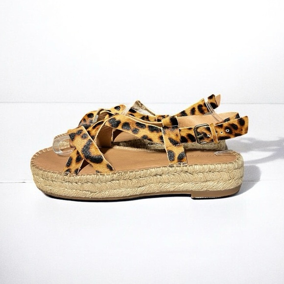 🌻NEW NWOT Madewell The Malia Espadrille Sandal in Leopard Calf Hair Size 9.5 - Picture 8 of 13